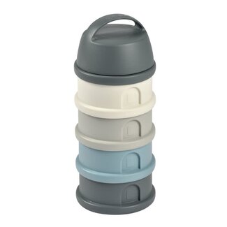 BEABA BOÎTE DOSEUSE DE LAIT 4 COMPARTIMENTS - MINERAL GREY BLUE