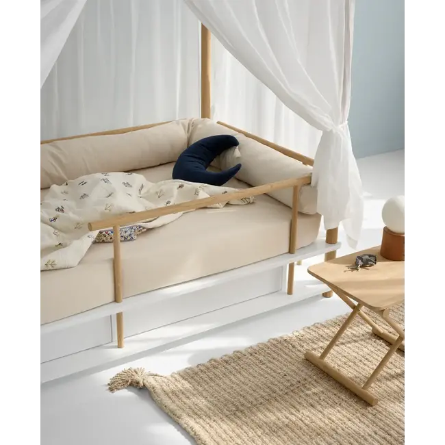 OLIVER FURNITURE LIT À BALDAQUIN - CAMP - BLANC / CHÊNE