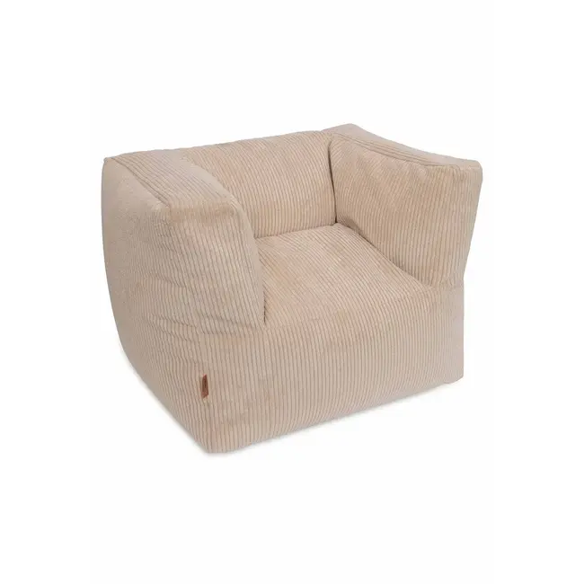 JOLLEIN FAUTEUIL POUF  POUR ENFANT VELOURS COTELE - NATUREL