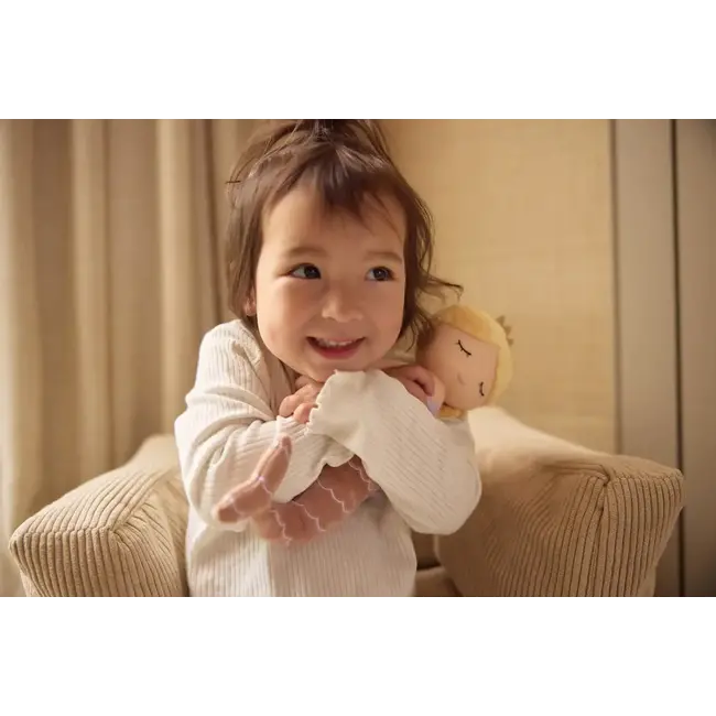 JOLLEIN FAUTEUIL POUF  POUR ENFANT VELOURS COTELE - NATUREL