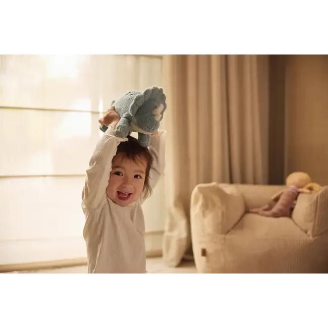 JOLLEIN FAUTEUIL POUF  POUR ENFANT VELOURS COTELE - NATUREL