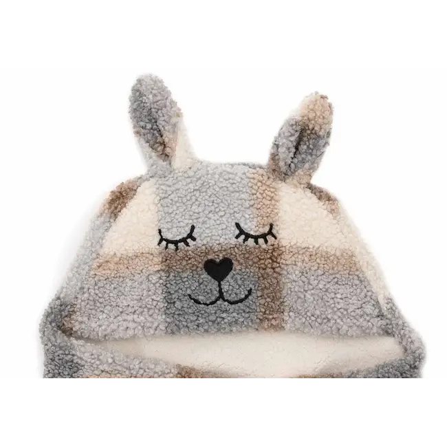 JOLLEIN COUVERTURE PORTEFEUILLE BUNNY - CHECK BOUCLE