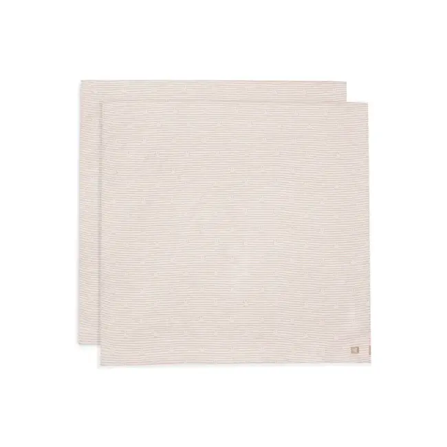 JOLLEIN PACK DE 2 LANGES EN COTON LARGE - 115 x 115cm - MIFFY STRIPE BISCUIT