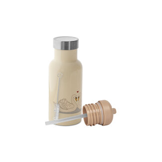 KONGES SLOJD GOURDE ISOTHERME 2 BOUCHONS 350ML - CYGNE SWAN BEIGE