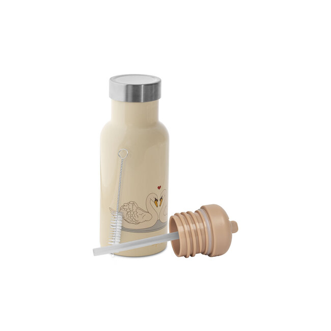 KONGES SLOJD GOURDE ISOTHERME 2 BOUCHONS 350ML - CYGNE SWAN BEIGE
