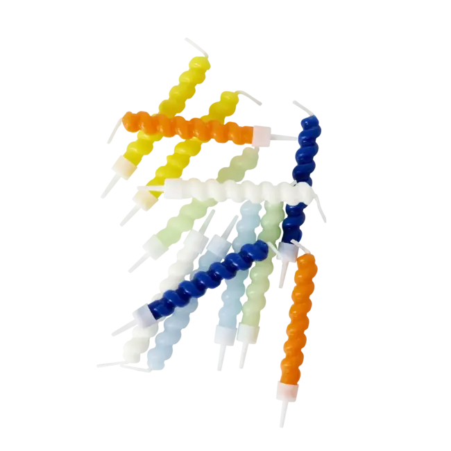 RICE 12 BOUGIES TORSADÉES RICE - BLUEISH COLOR