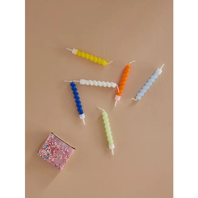 RICE 12 BOUGIES TORSADÉES RICE - BLUEISH COLOR