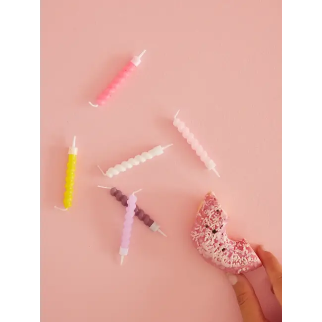 RICE 12 BOUGIES TORSADÉES RICE - PINKISH COLOR