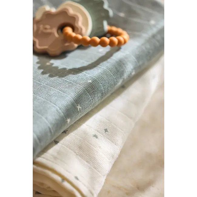 JOLLEIN SET 3 LANGES COTON 70X70CM - TWINKLING SEA GREEN