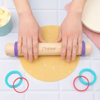 CHEFCLUB ROULEAU À PÂTISSERIE AVEC ANNEAUX AJUSTABLES