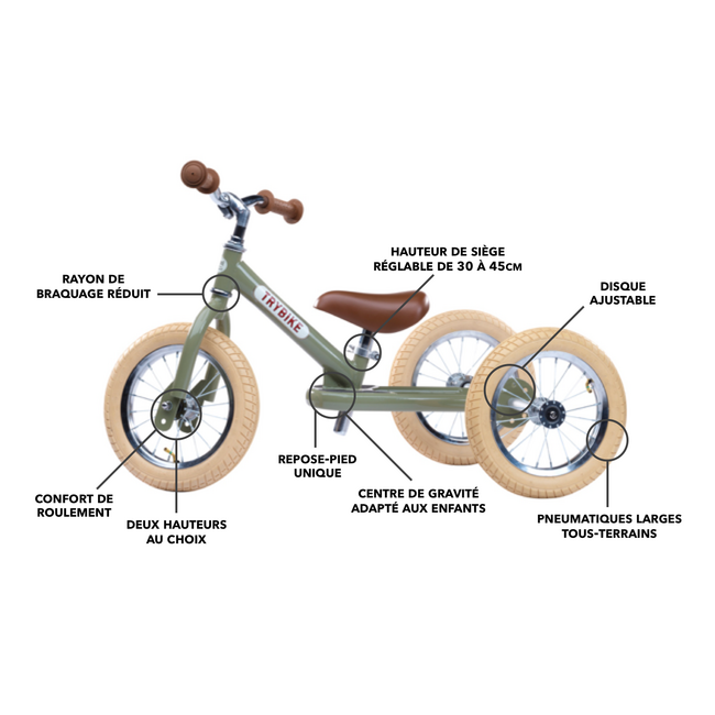 TRYBIKE DRAISIENNE VINTAGE TRYBIKE - ROUGE MAT