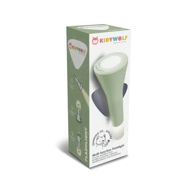 KIDYWOLF LAMPE DE POCHE 3 EN 1 "KIDYFLASHLIGHT" VERTE