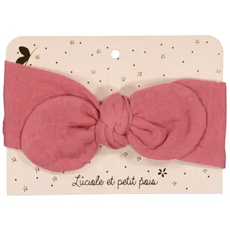 LUCIOLE ET PETIT POIS BANDEAU MINI - DOUBLE GAZE FRAMBOISE