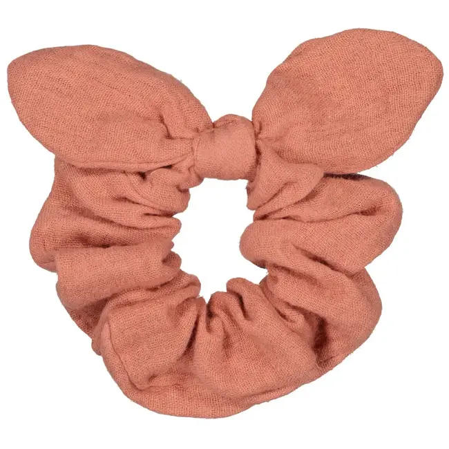 LUCIOLE ET PETIT POIS 1 X CHOUCHOU DOUBLE GAZE - ROSE OCRE