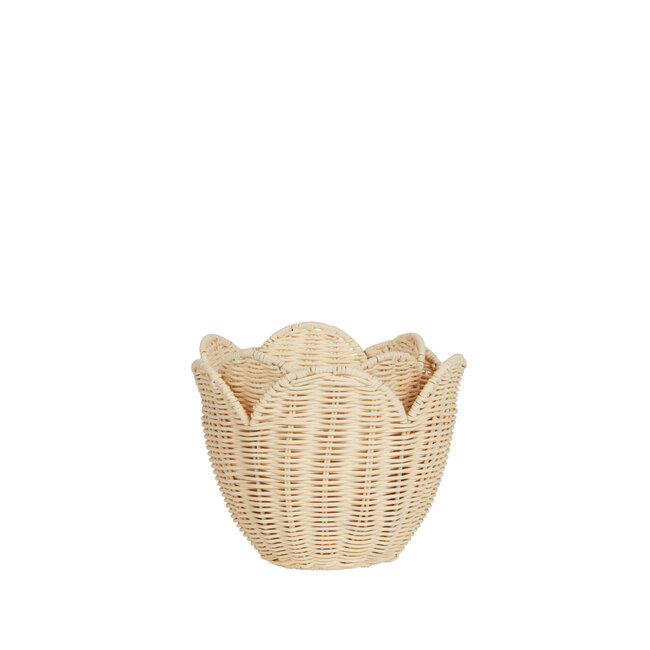 OLLI ELLA ENSEMBLE DE PANIERS EN ROTIN TULIPE - LILY BUTTERCREAM