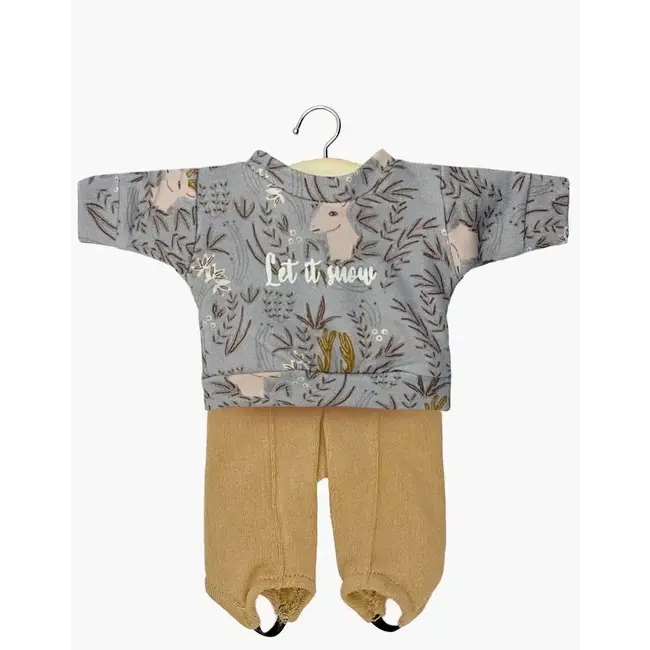 MINIKANE TENUE GORDIS - ENSEMBLE "JEAN-CLAUDE" LET IT SNOW ELAPHE ET FUSEAU CAMEL