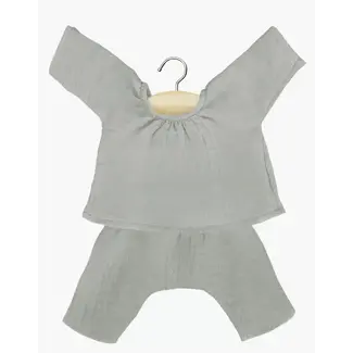 MINIKANE TENUE GORDIS - ENSEMBLE "JANA" GAZE DE COTON GRIS SOURIS