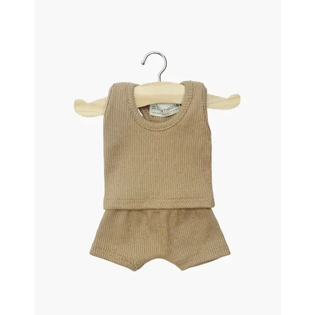 MINIKANE TENUE GORDIS - DESSOUS GARÇON "MARCEL" EN MAILLE COTELEE CACAO