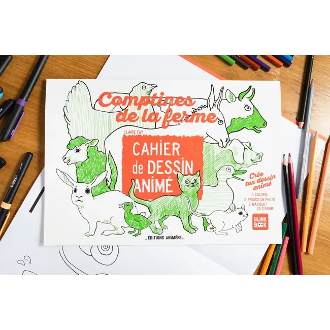 ÉDITIONS ANIMÉES CAHIER DE DESSIN ANIMÉ - COMPTINES DE LA FERME