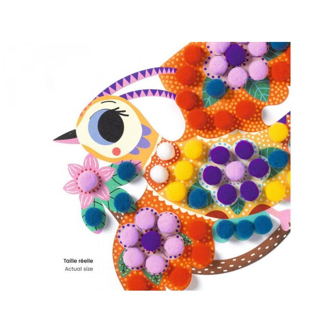 DJECO COLLAGE DES PETITS - TABLEAU DE POMPONS PANACHÉS 3-6ANS