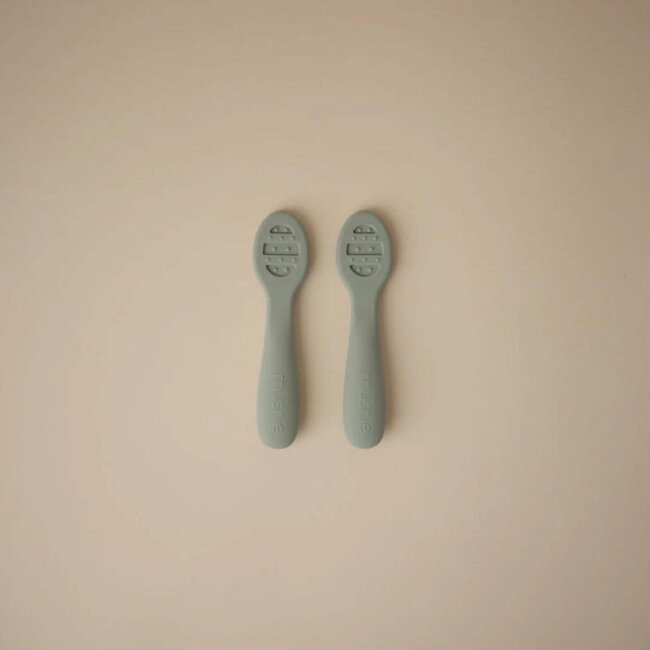MUSHIE PREMIÈRES CUILLÈRES BÉBÉ CAMBRIDGE BLUE / SHIFTING SAND