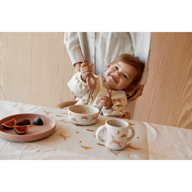 LIEWOOD COFFRET VAISSELLE 4 PIÈCES EN SILICONE VIVI - DREAM ECRU