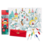 SET DE TABLE À COLORIER ET 5 FEUTRES - VILLAGE DE NOËL