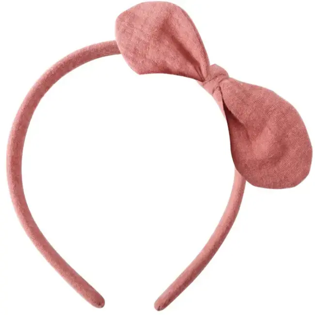 LUCIOLE ET PETIT POIS SERRE-TÊTE - NOEUD GAZE ROSE OCRE