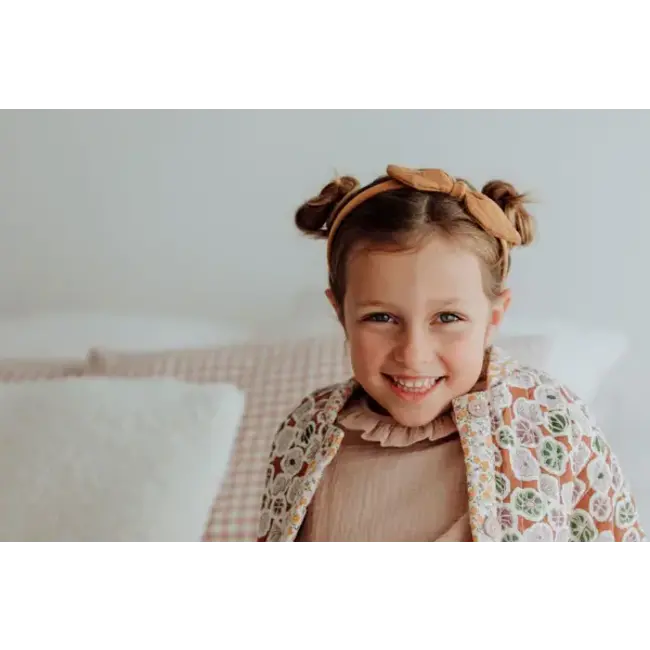 LUCIOLE ET PETIT POIS SERRE-TÊTE - NOEUD GAZE AMBRE