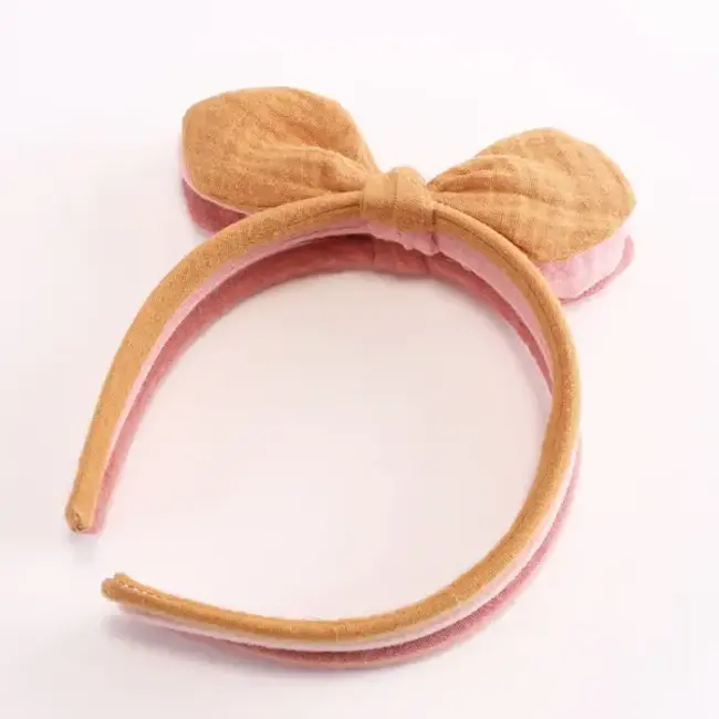 LUCIOLE ET PETIT POIS SERRE-TÊTE - NOEUD GAZE AMBRE