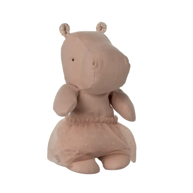 MAILEG PELUCHE SAFARI FRIENDS HIPPO SMALL LIGHT ROSE AVEC TUTU 23CM