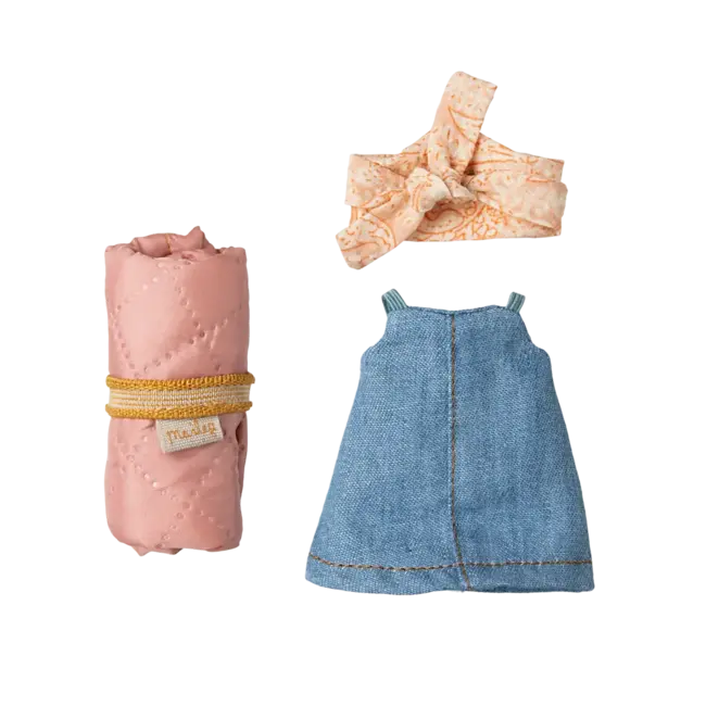 MAILEG GRANDE SOEUR SOURIS 13CM - RANDONNEUSE ROSE - COLLECTION CAMPING