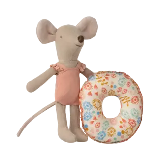 MAILEG PETITE SOEUR SOURIS 10CM - BOUÉE FLOWER - COLLECTION PLAGE