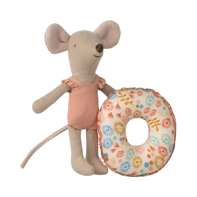 MAILEG PETITE SOEUR SOURIS 10CM - BOUÉE FLOWER - COLLECTION PLAGE