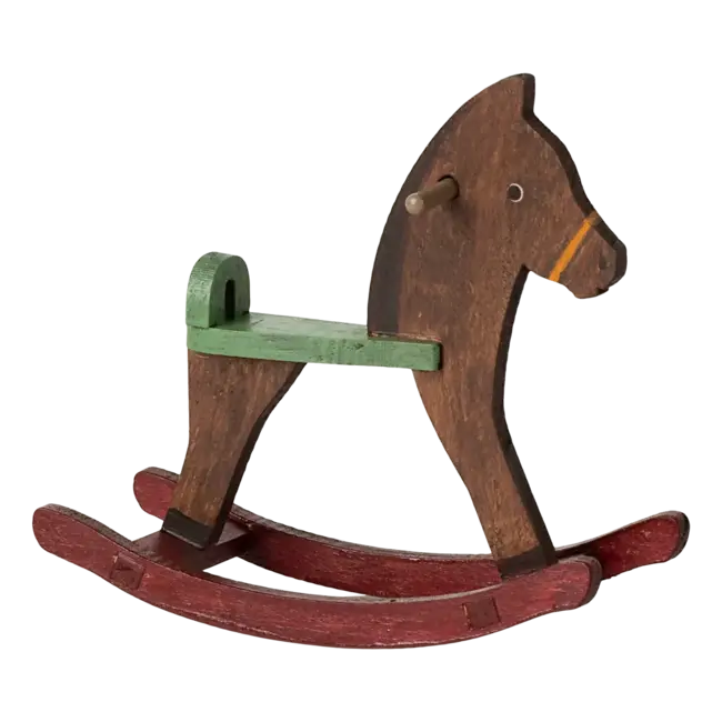 MAILEG CHEVAL À BASCULE POUR SOURIS - DARK BROWN