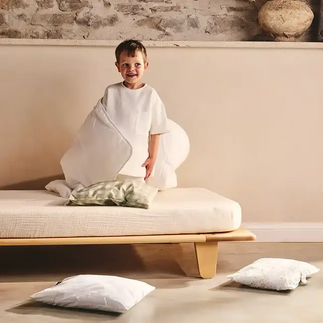 CHARLIE CRANE YOMI - DRAP HOUSSE WHITE POUR LIT JUNIOR 80X160CM