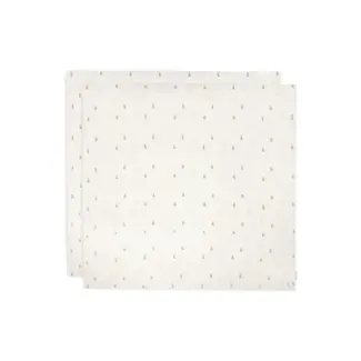 JOLLEIN PACK DE 2 LANGES EN COTON LARGE - 115 x 115cm - HAPPY MIFFY NOUGAT