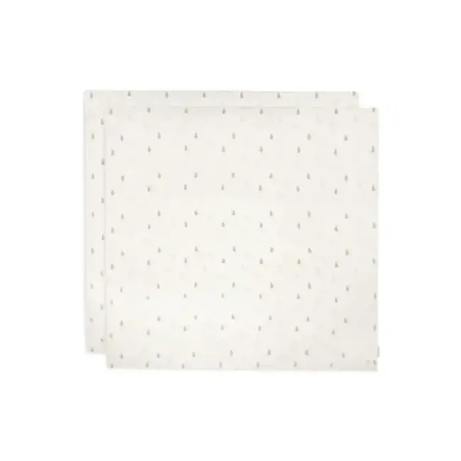 JOLLEIN PACK DE 2 LANGES EN COTON LARGE - 115 x 115cm - HAPPY MIFFY NOUGAT