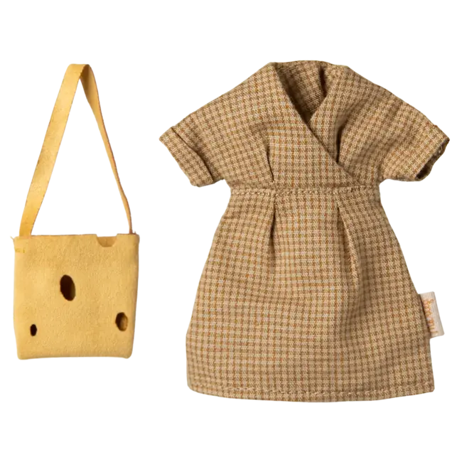 MAILEG MAMAN SOURIS MAILEG 15CM - ROBE ÉTÉ SAC GRUYÈRE