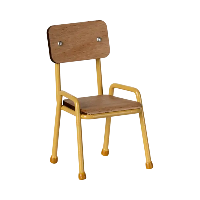 MAILEG CHAISE RÉTRO BOIS & MÉTAL YELLOW POUR SOURIS