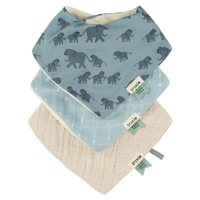 TRIXIE SET 3 X BAVOIRS BANDANA - ENCHANTING ELEPHANT