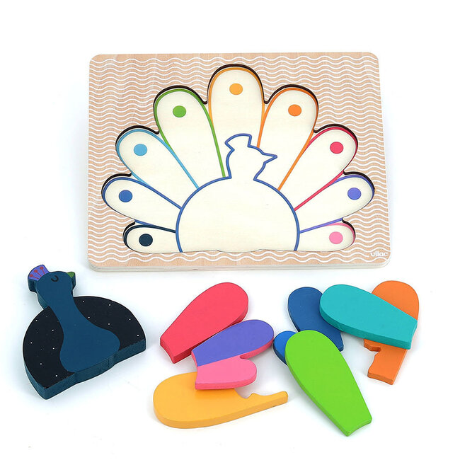 VILAC PUZZLE ENCASTREMENT EN VOLUME PAON - ANDY WESTFACE