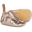 EASY PEASY CHAUSSON CUIR SOUPLE "BLUMOO / BLUBLU" LAPINOU PINK METAL