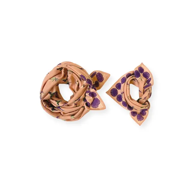 APACHES CERISIER BLUSH - GRAND FOULARD APACHES LATIKA