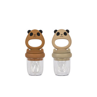 KONGES SLOJD 2 X GRIGNOTEUSES À FRUITS PANDA CARAMEL / WARM CLAY