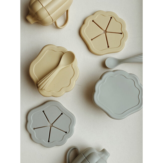 KONGES SLOJD COFFRET COQUILLAGE TASSE - CUILLÈRE - BOITE À GOUTER - LIGHT BLUE