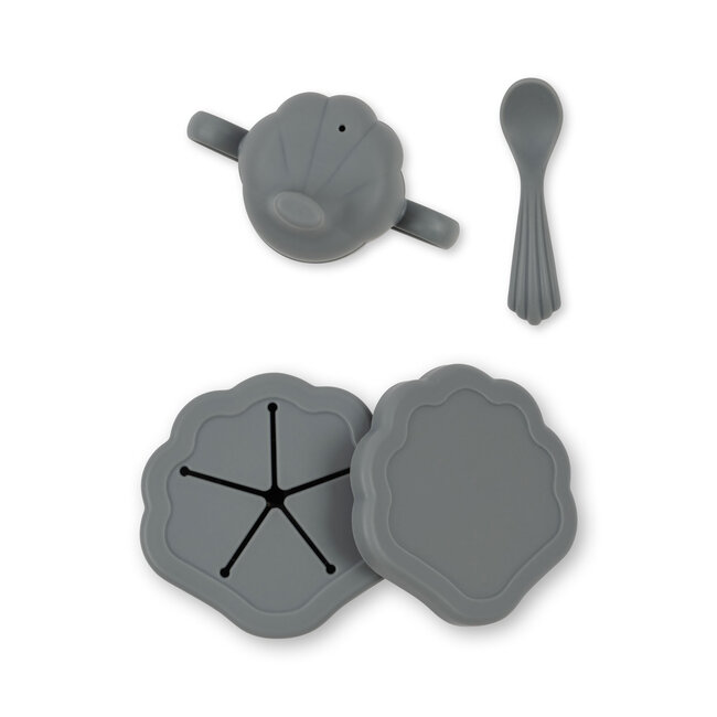 KONGES SLOJD COFFRET COQUILLAGE TASSE - CUILLÈRE - BOITE À GOUTER - LIGHT BLUE