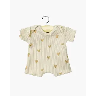MINIKANE TENUE BABIES - BODY SHORTY PETITS COEURS BEIGES