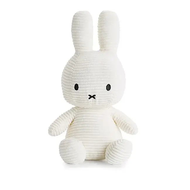 BON TON TOYS PELUCHE LAPIN MIFFY 33CM - VELOURS CÔTELÉ BLANC