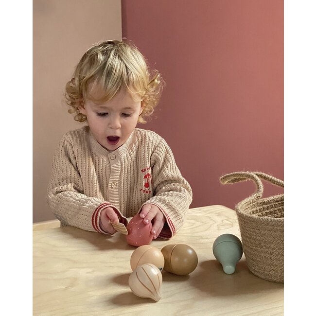EGMONT TOYS FRUITS & LÉGUMES BOIS À DÉCOUPER DANS PANIER DE COURSES